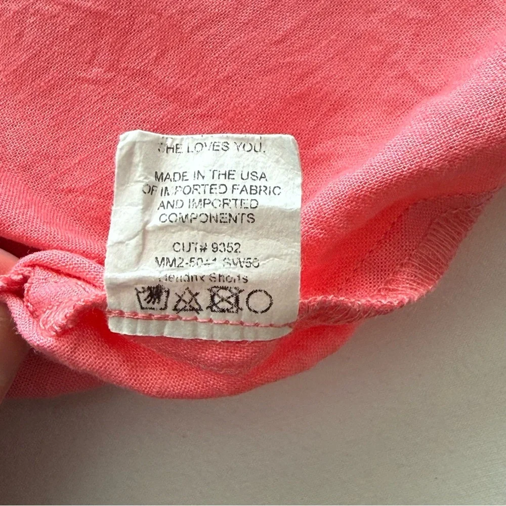 Show Me Your Mumu Hendrix Shorts XL Coral Pink Linen‎ Blend High Waist EXCELLENT